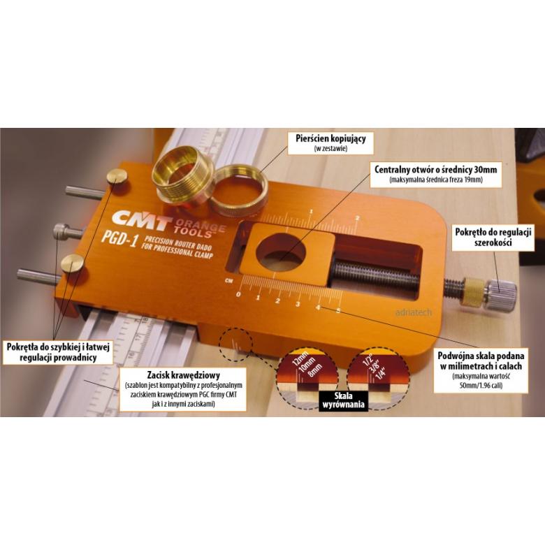CMT Regulowany szablon do rowkowania (PGD-1)