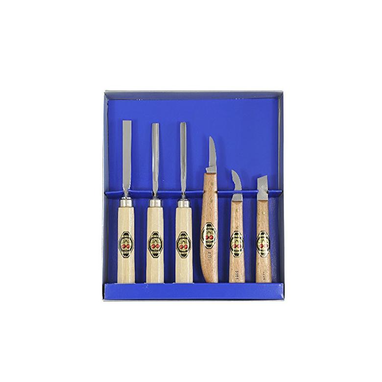 KIRSCHEN Dłuta snycerskie + nóż - zestaw 6 szt (3406000)