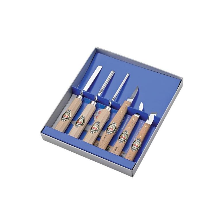 KIRSCHEN Dłuta snycerskie + nóż - zestaw 6 szt (3406000)