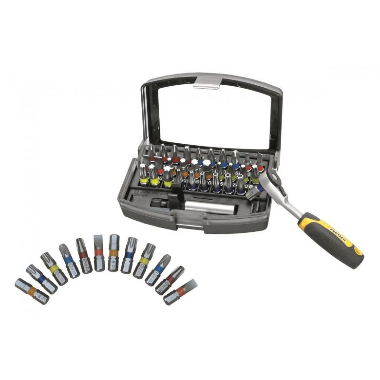 PROTECO Bity 1/4" z grzechotką - zestaw 32 elementy (43.SN-B01)
