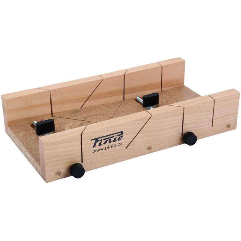 PINIE. Skrzynka uciosowa z drewna bukowego z dwoma zaciskami.  Premium