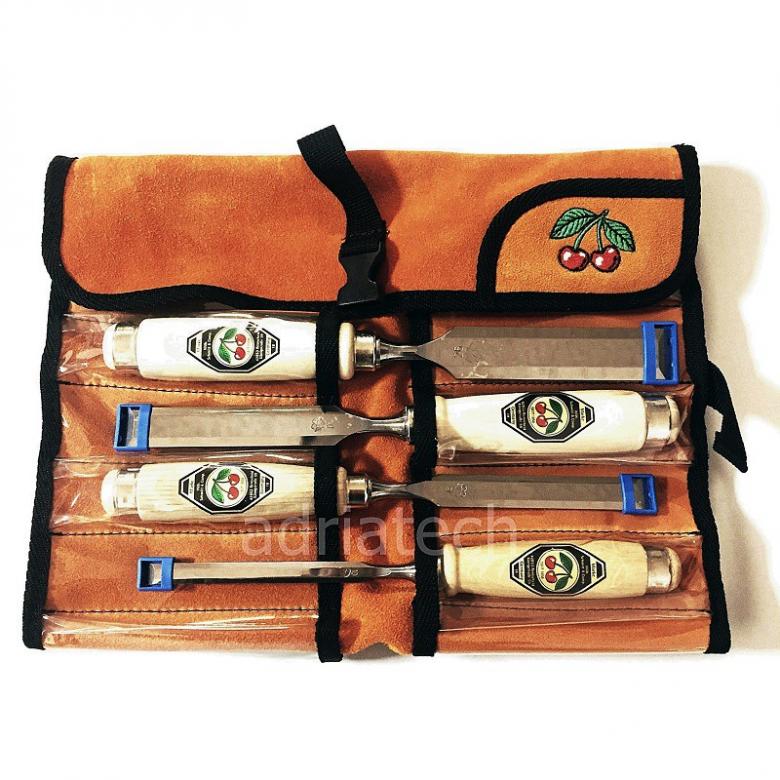 KIRSCHEN Dłuta stolarskie zestaw 4 szt 10-26mm w skórzanym etui (1151000)