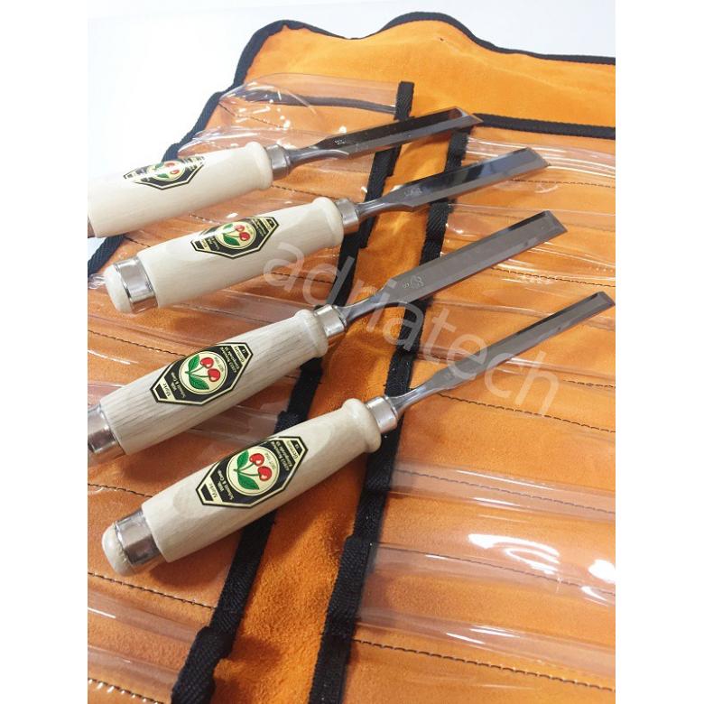 KIRSCHEN Dłuta stolarskie zestaw 4 szt 10-26mm w skórzanym etui (1151000)