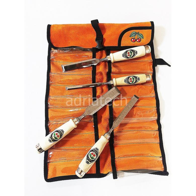 KIRSCHEN Dłuta stolarskie zestaw 4 szt 10-26mm w skórzanym etui (1151000)