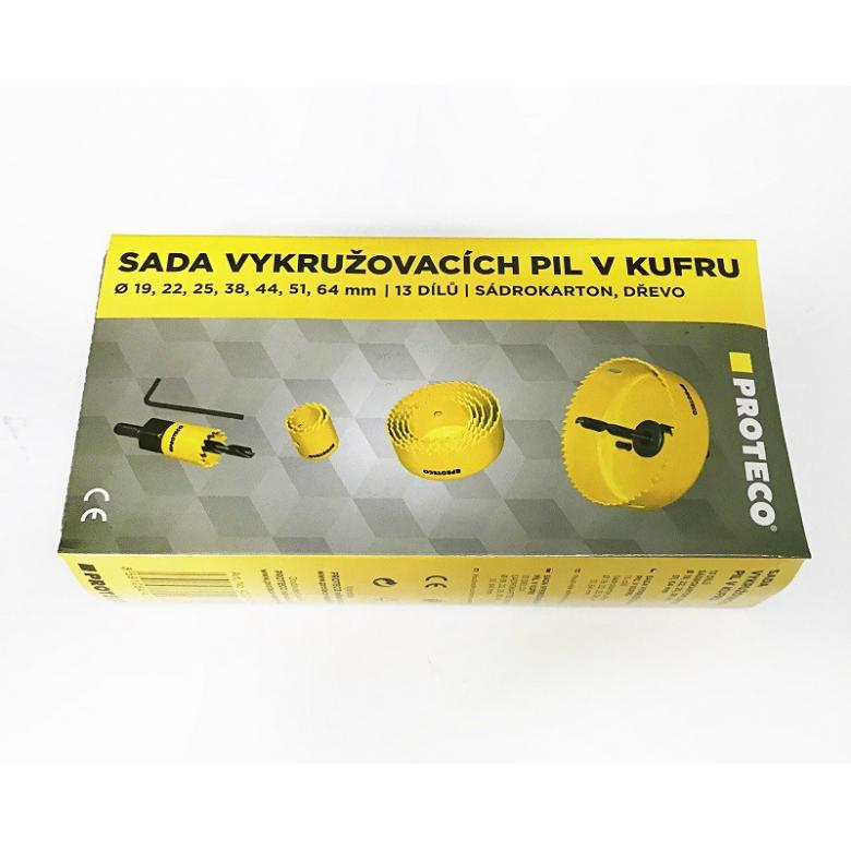 PROTECO Otwornice 19÷64 mm do drewna i gipskartonu - zestaw 7szt (42.02-10179)