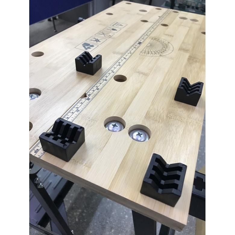 WELDINGER Składany stół warsztatowy 6-stopniowa regulacja, płyta robocza bambus (stół roboczy) 3636