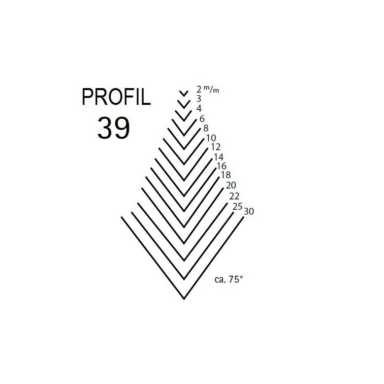 KIRSCHEN Dłuto rzeźbiarskie wygięte typu V profil 39 szerokość 8mm (3140008)