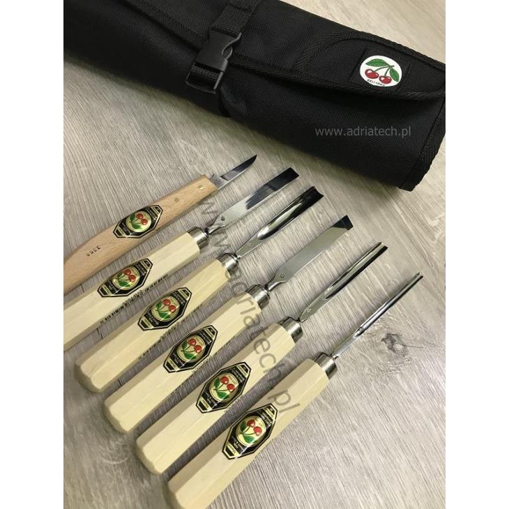 KIRSCHEN Dłuta rzeźbiarskie zestaw 6szt z nożem rzeźbiarskim (3686000)