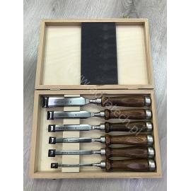 MHG GERMANY Dłuta stolarskie proste z grabową rękojeścią zestaw 6szt (13123.06)