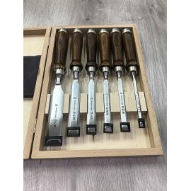 MHG GERMANY Dłuta stolarskie proste z grabową rękojeścią zestaw 6szt (13123.06) 2