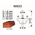 Frez profilujący z łożyskiem D29 H14 R8 L52 trzpień 8mm (WJ013