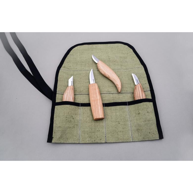 Beavercraft zestaw noży do rzeźbienia 4 szt i etui SO7