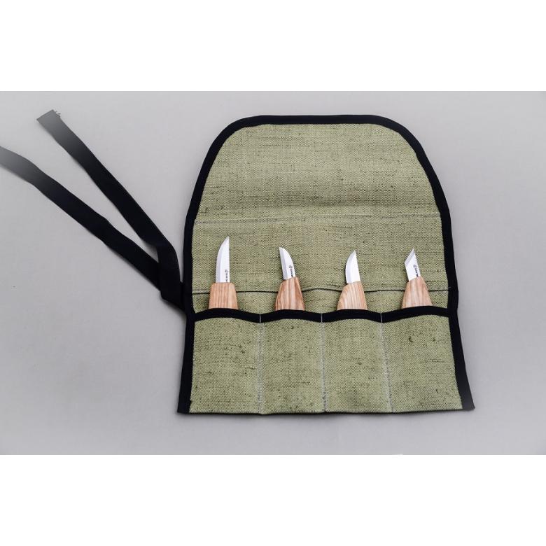 Beavercraft Podstawowy zestaw 4 noży do rzeźbienia, etui z materiału SO7