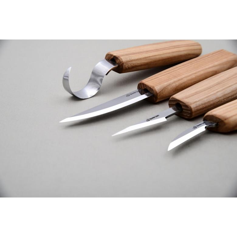 Beavercraft Zestaw 4 noży do rzeźbienia i łyżek etui z materiału SO9
