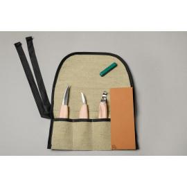 Beavercraft Zestaw 3 noży do rzeźbienia łyżek z akcesoriami do polerowania w etui S13 2