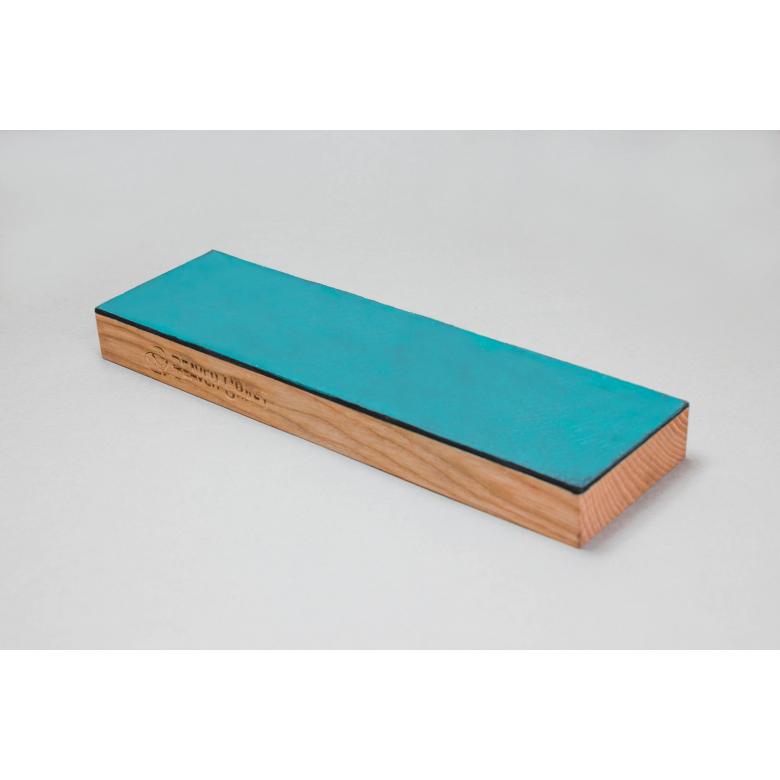 Beavercraft Jednostronna polerka ze skóry bydlęcej na drewnie w komplecie z pastą polerską zieloną (25g) LS4P1