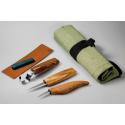 Beavercraft Zestaw 3 noży do rzeźbienia łyżek z akcesoriami do polerowania w etui S17
