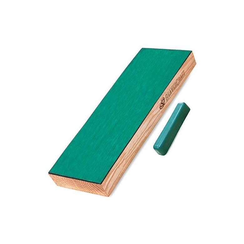 Beavercraft Jednostronna polerka ze skóry bydlęcej na drewnie w komplecie z pastą polerską zieloną (25g) LS4P1