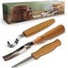 Beavercraft Zestaw 3 noży do rzeźbienia łyżek z akcesoriami do polerowania S14