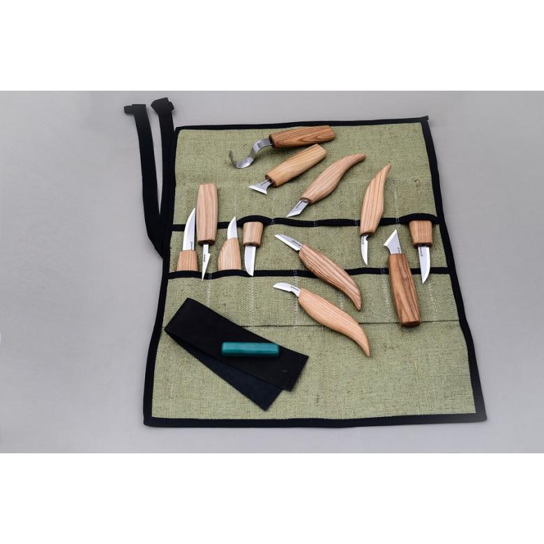 Beavercraft Zestaw do rzeźbienia nóże i noże do łyżek z akcesoriami etui 12szt S10