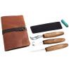 Beavercraft Zestaw do rzeźbienia 3 szt nóż, nóż do łyżek, dłuto w etui skórzanym S14X
