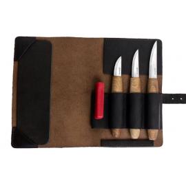 Beavercraft Zestaw 3 noży do rzeźbienia z akcesoriami polerskimi w etui S19X