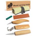 Beavercraft Zestaw 3 noży do rzeźbienia łyżek z akcesoriami do polerowania w etui S17