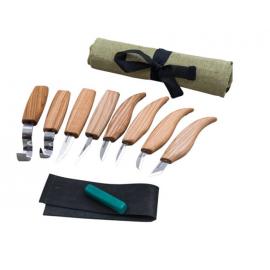 Beavercraft Zestaw 8 noży do rzeźbienia i łyżek + akcesoria polerskie w etui SO8