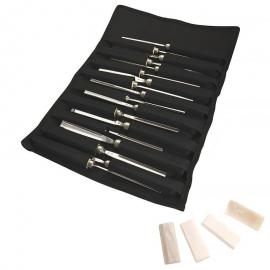 KIRSCHEN Zestaw dłuta rzeźbiarskie 18 szt + kamienie 4 szt w etui z mikrofibry (3161000)