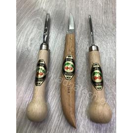 KIRSCHEN Dłuta do drzeworytu + nóż - zestaw 3 szt (3450000) 2