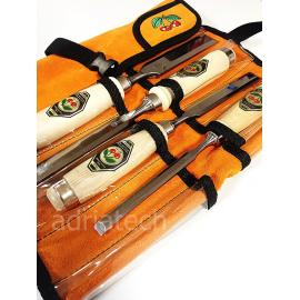 KIRSCHEN Dłuta stolarskie zestaw 6 szt 6-26mm skórzane etui (1171000)