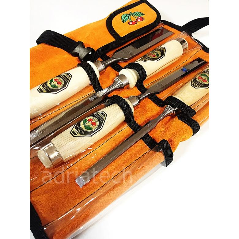 KIRSCHEN Dłuta stolarskie zestaw 6 szt 6-26mm skórzane etui (1171000)