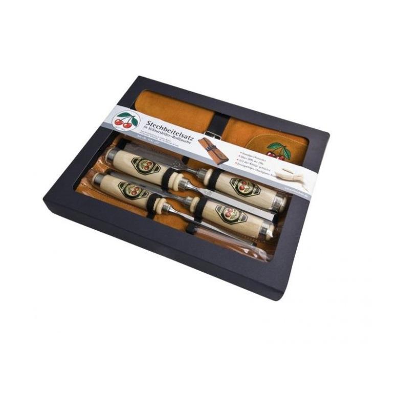 KIRSCHEN Dłuta stolarskie zestaw 4 szt 10-26mm w skórzanym etui (1151000)