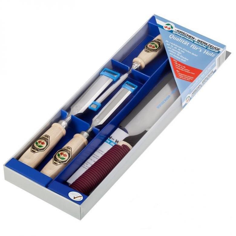 KIRSCHEN Dłuta stolarskie zestaw 3 szt 10-26mm + piła japońska (1195000)