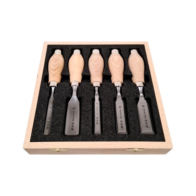 MHG GERMANY Dłuto krótkie proste, żłobak - zestaw 5szt (KU13130.05)