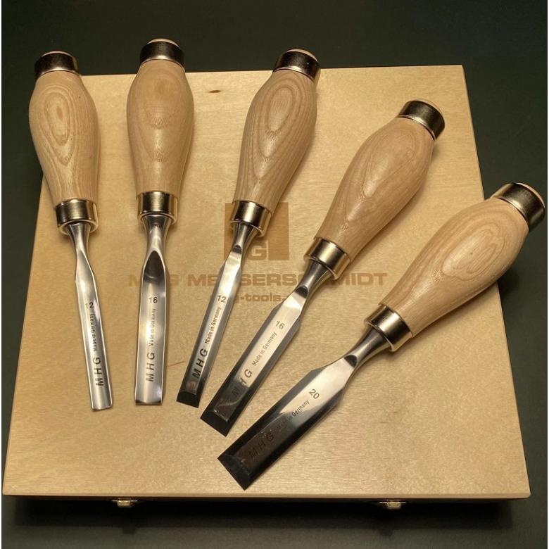 MHG GERMANY Dłuto krótkie proste, żłobak - zestaw 5szt (KU13130.05)