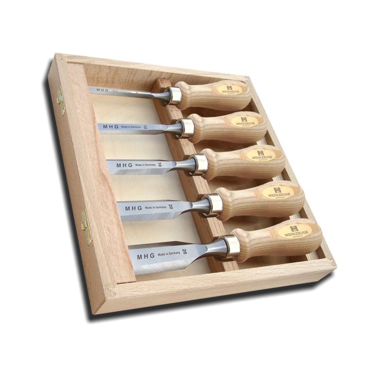 MHG Dłuta stolarskie krótkie z boczną fazą zestaw 5szt (KB80003.05)