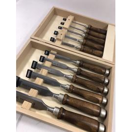 MHG GERMANY Dłuta stolarskie proste z grabową rękojeścią zestaw 11szt (13123.11) 2