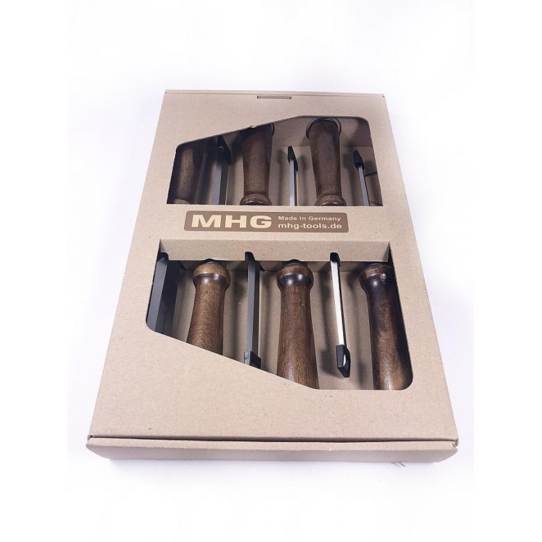 MHG GERMANY Dłuto stolarskie proste z grabową rękojeścią zestaw 6szt (70122.06)