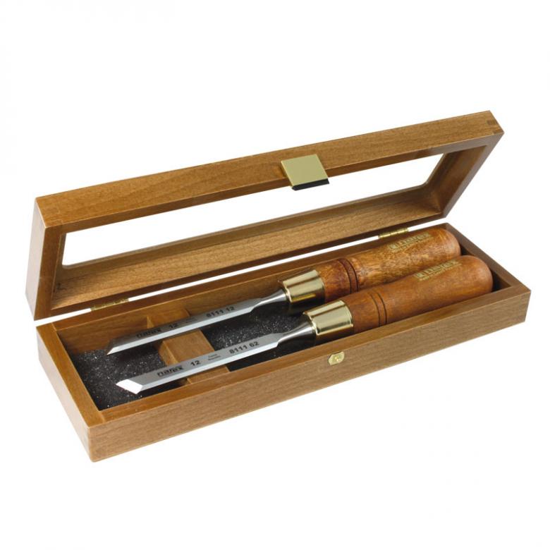 NAREX Dłuta stolarskie skośne z fazowaniem bocznym o szer. 12mm PREMIUM - zestaw 2szt prawe, lewe (851662)