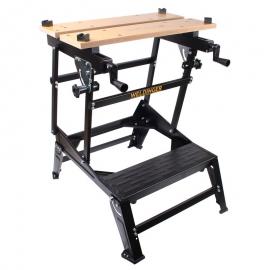 WELDINGER Składany stół warsztatowy 6-stopniowa regulacja, płyta robocza bambus (stół roboczy) 3636 2