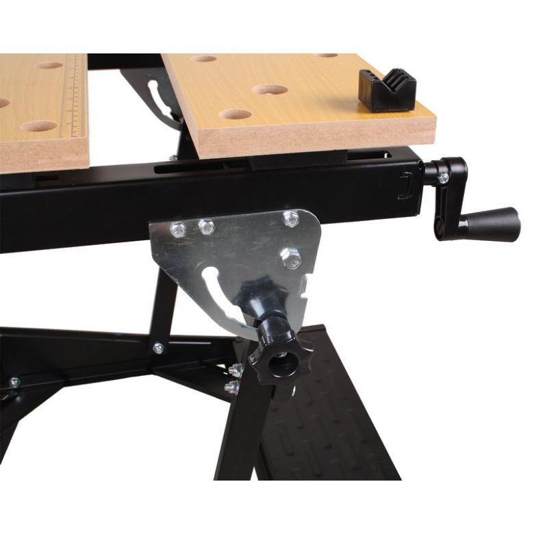 WELDINGER Składany stół warsztatowy 6-stopniowa regulacja, płyta bambusowa 3636