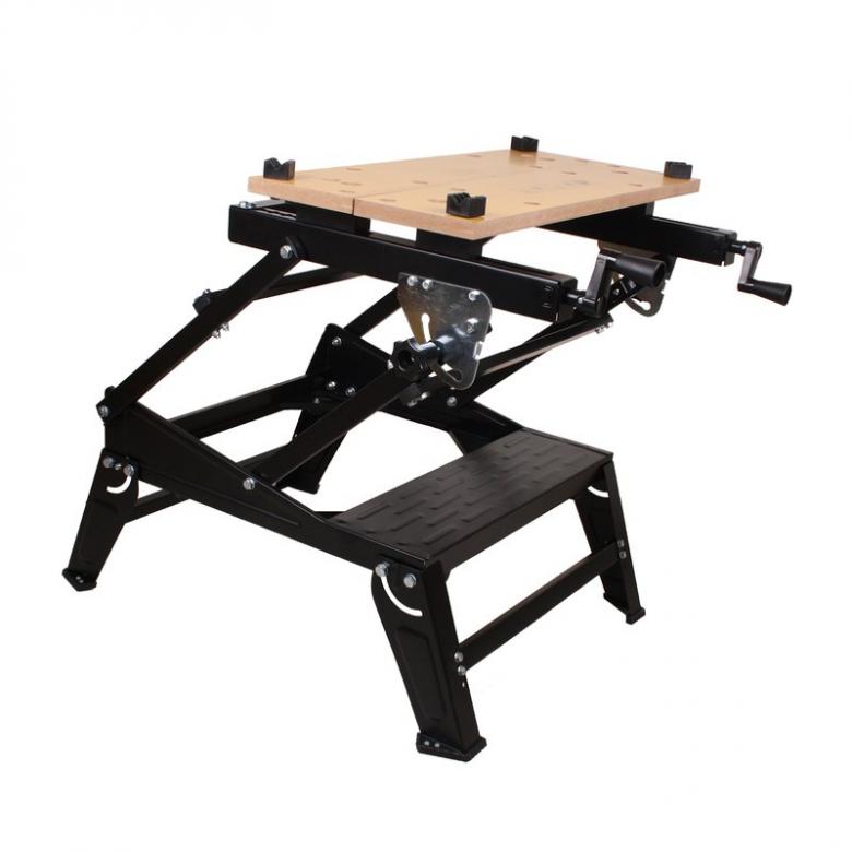 WELDINGER Składany stół warsztatowy 6-stopniowa regulacja, płyta bambusowa 3636