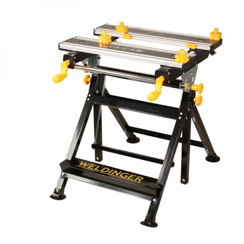 WELDINGER Składany stół warsztatowy 7-stopniowa regulacja, odchylana płyta z aluminium (stół roboczy) 4546