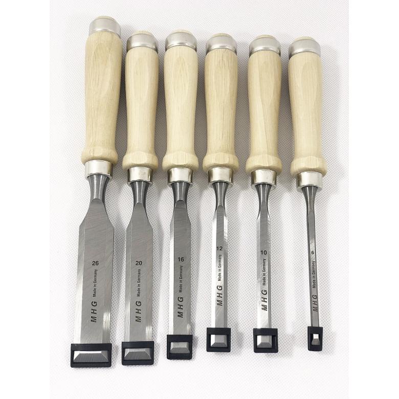 MHG GERMANY Dłuta stolarskie proste z grabową rękojeścią 6szt (13002.06)