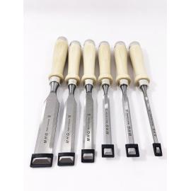 MHG GERMANY Dłuta stolarskie proste z grabową rękojeścią 6szt (13002.06)