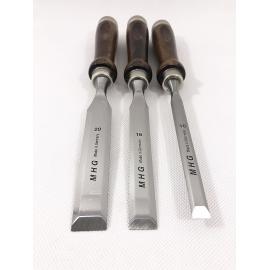 MHG GERMANY Dłuto stolarskie proste z grabową rękojeścią zestaw 3szt (13121.03)