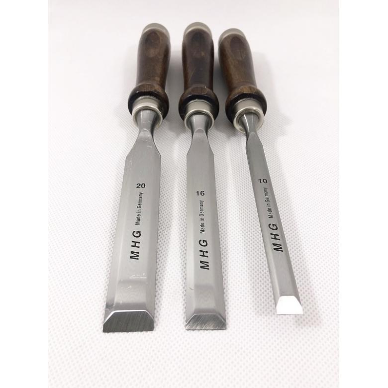MHG GERMANY Dłuto stolarskie proste z grabową rękojeścią zestaw 3szt (13121.03)