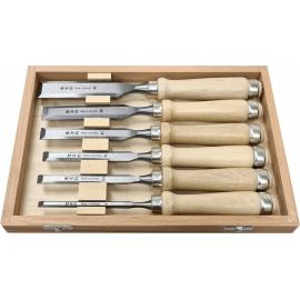 MHG GERMANY Dłuta stolarskie proste z grabową rękojeścią 11szt (13003.11)