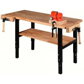 PINIE Stół stolarski HOBBY 2 imadła regulacja wysokości 1500x600mm (HOBBY 2-2 Flexi)